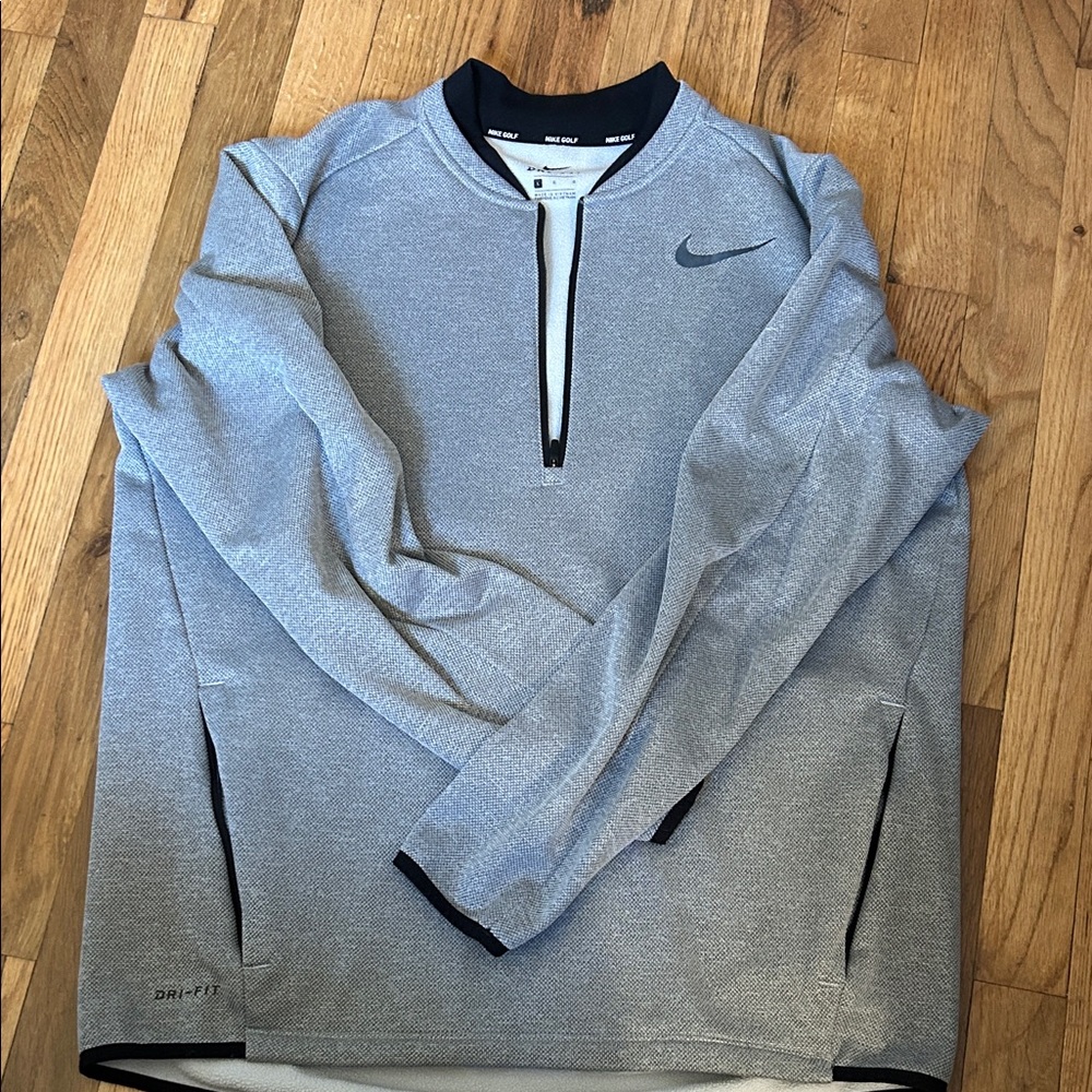 Nike Heather Gray Dri-FIT Quarter-Zip Top